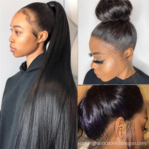 Wholesale wigs 100% human hair 360 transparent lace frontal wig hair natural glueless full lace brazilian human hair wig